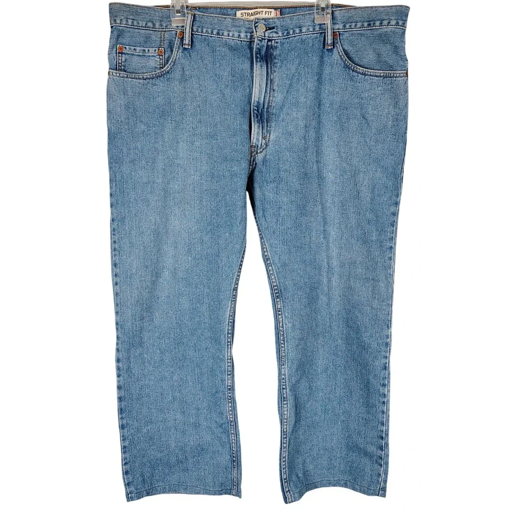 Levis 505 Straight Fit Mens Blue Denim Jeans‎ 44x30 Hemmed to 26.5 Inseam Medium